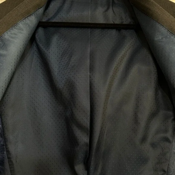 Mantoni Blazer Mens Charcoal Gray 100% Virgin Wool 2-Button Dark Academia 42-44R - Picture 5 of 9